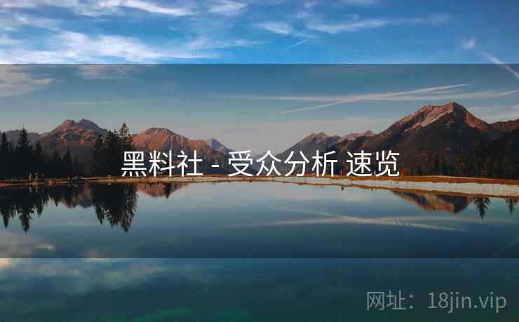 黑料社 - 受众分析 速览